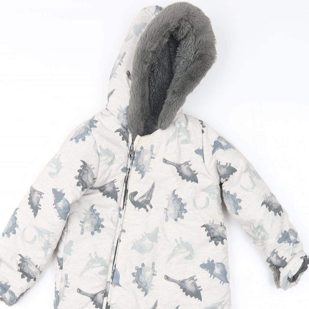 TU Boys Multicoloured   Rain Coat Snowsuit Size 18-24 Months    - Dinosaur