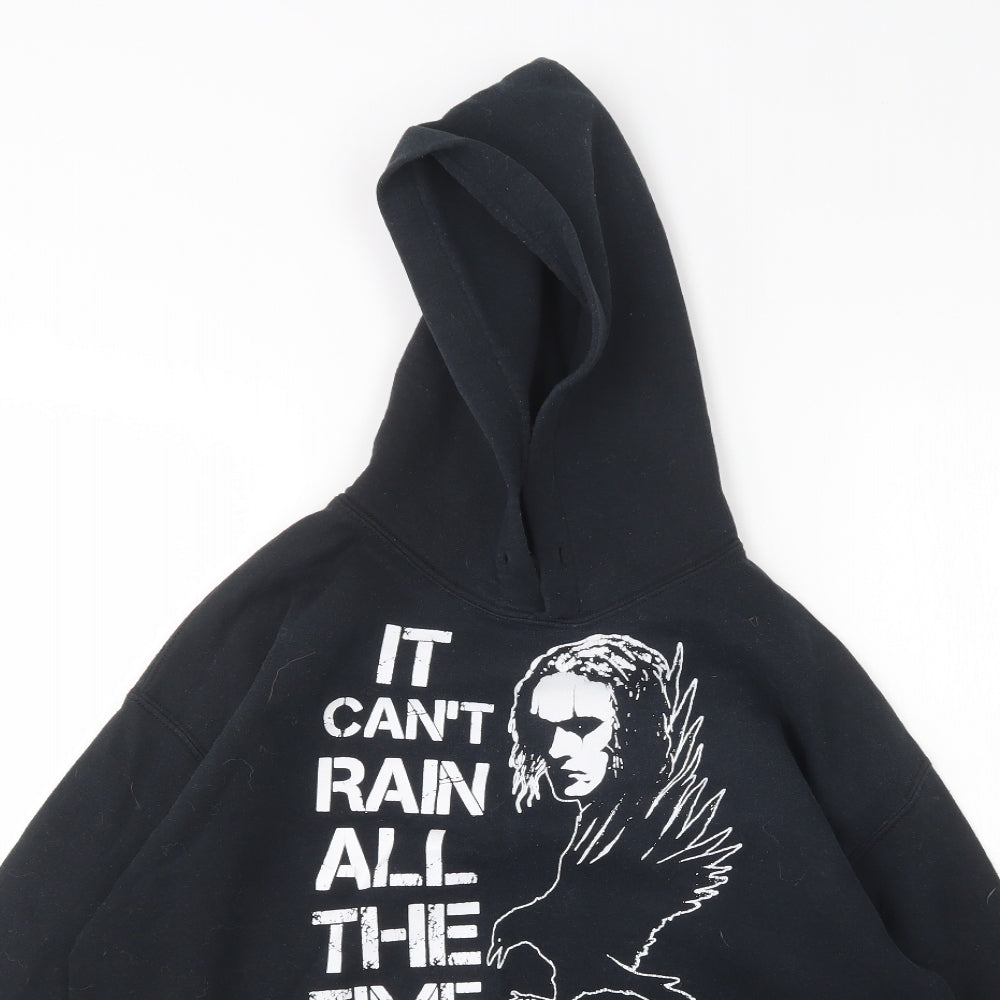 Gildan Mens Black  Cotton Pullover Hoodie Size M   - The Crow