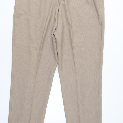 M&S Womens Beige  Polyester Trousers  Size 22 L32 in Regular