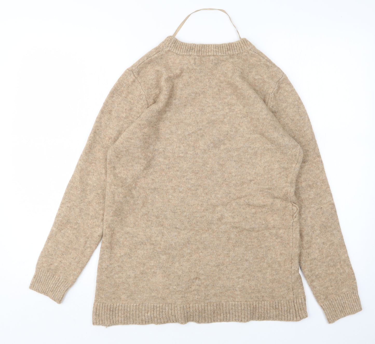 Primark Womens Beige Round Neck  Acrylic Pullover Jumper Size M