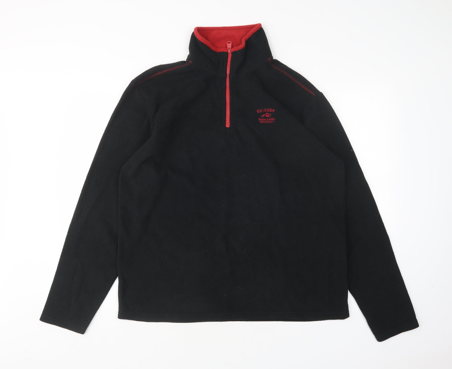 Atlas Mens Black  Polyester Pullover Sweatshirt Size M