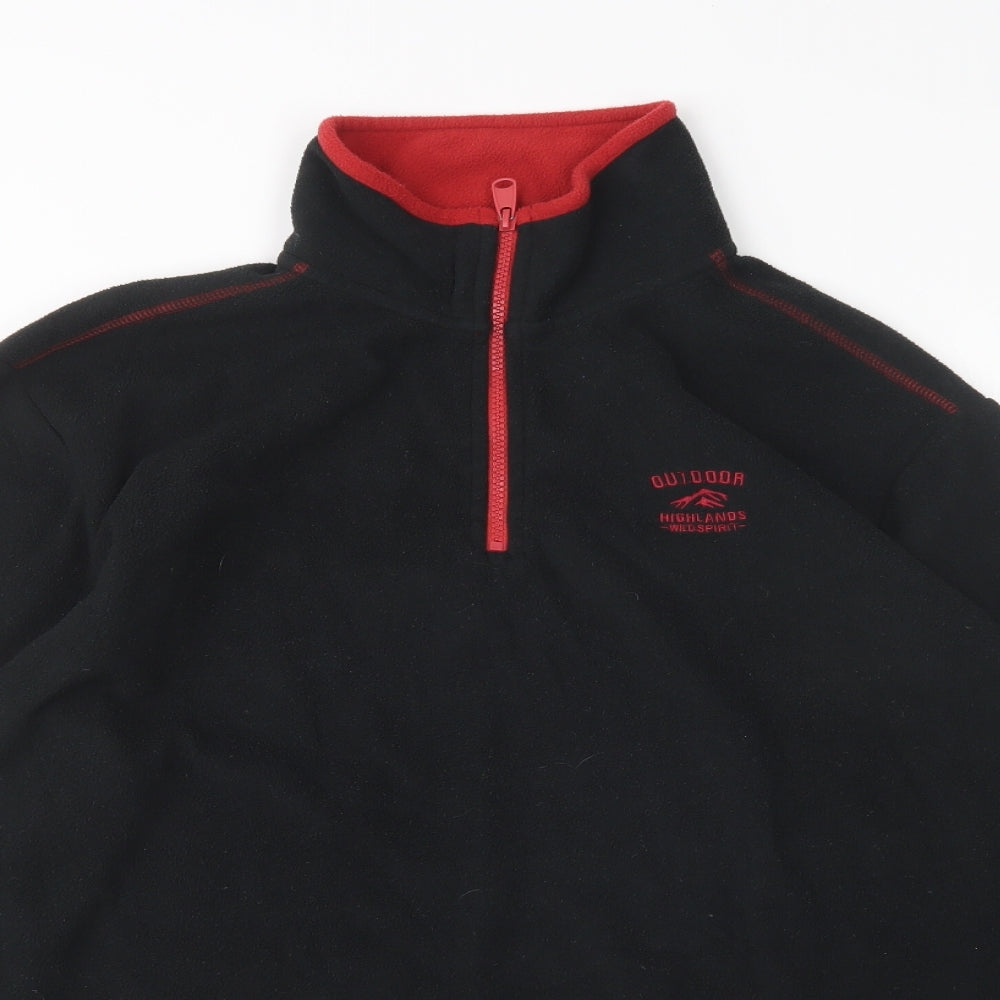 Atlas Mens Black  Polyester Pullover Sweatshirt Size M