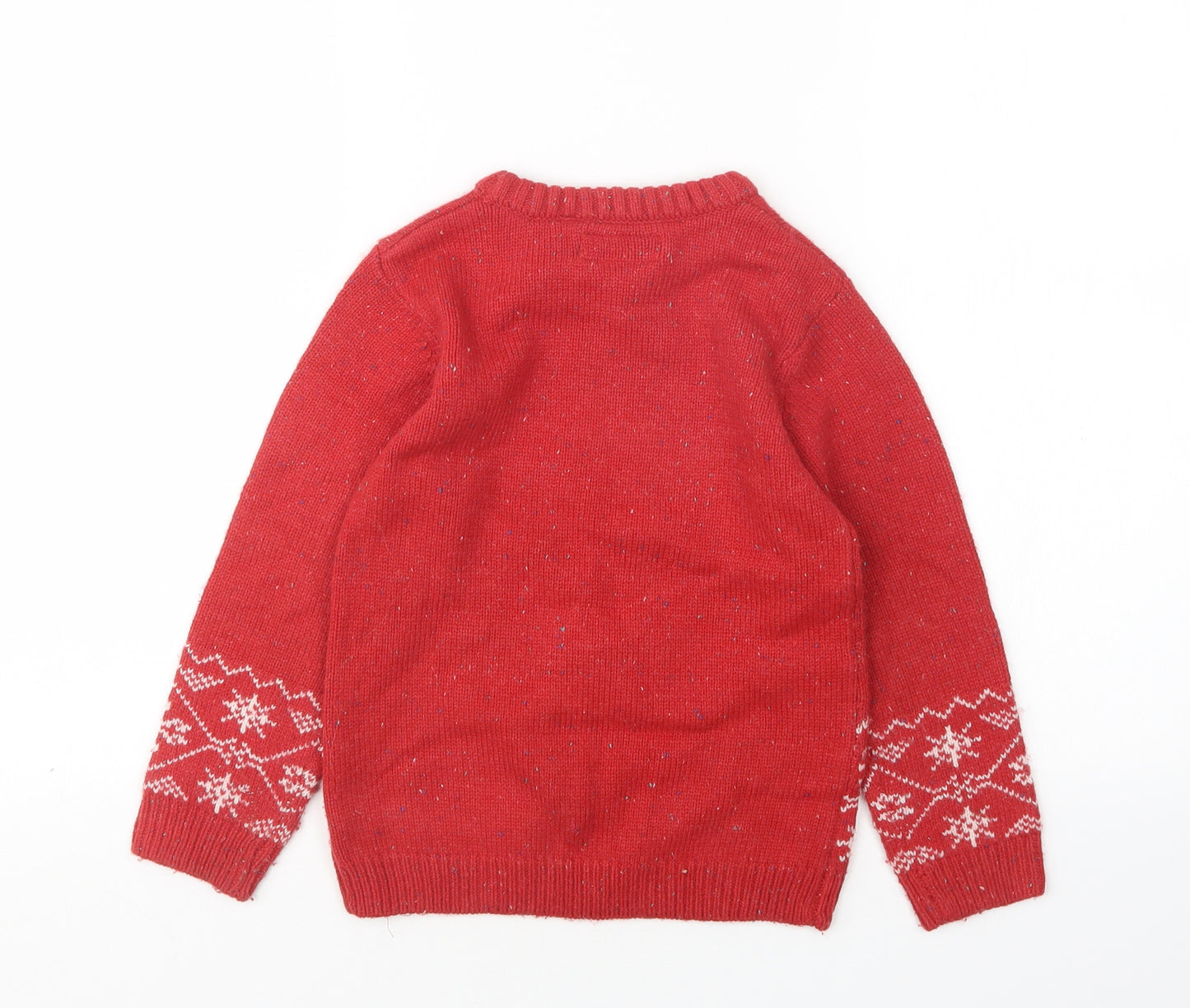 NEXT Boys Multicoloured Round Neck Argyle/Diamond Acrylic Pullover Jumper Size 6 Years   - ch