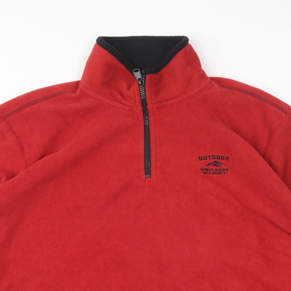 Atlas Mens Red  Polyester Pullover Sweatshirt Size M