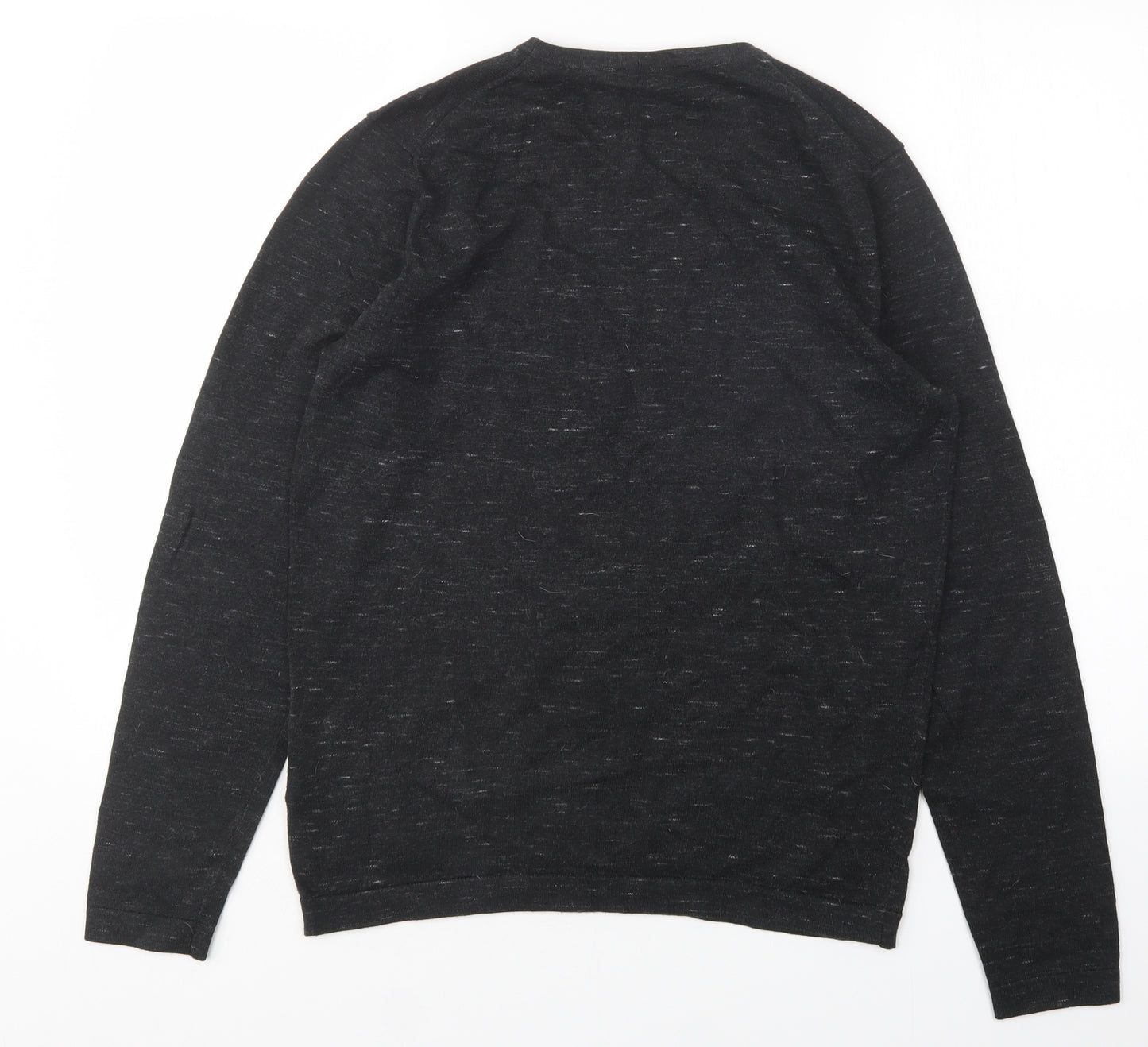 JACK & JONES Mens Grey Round Neck  Cotton Pullover Jumper Size M