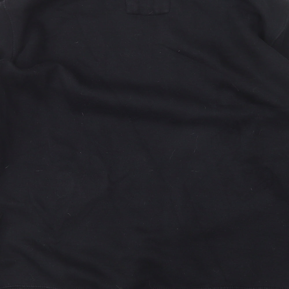 Pull&Bear Mens Black  Cotton Pullover Sweatshirt Size M