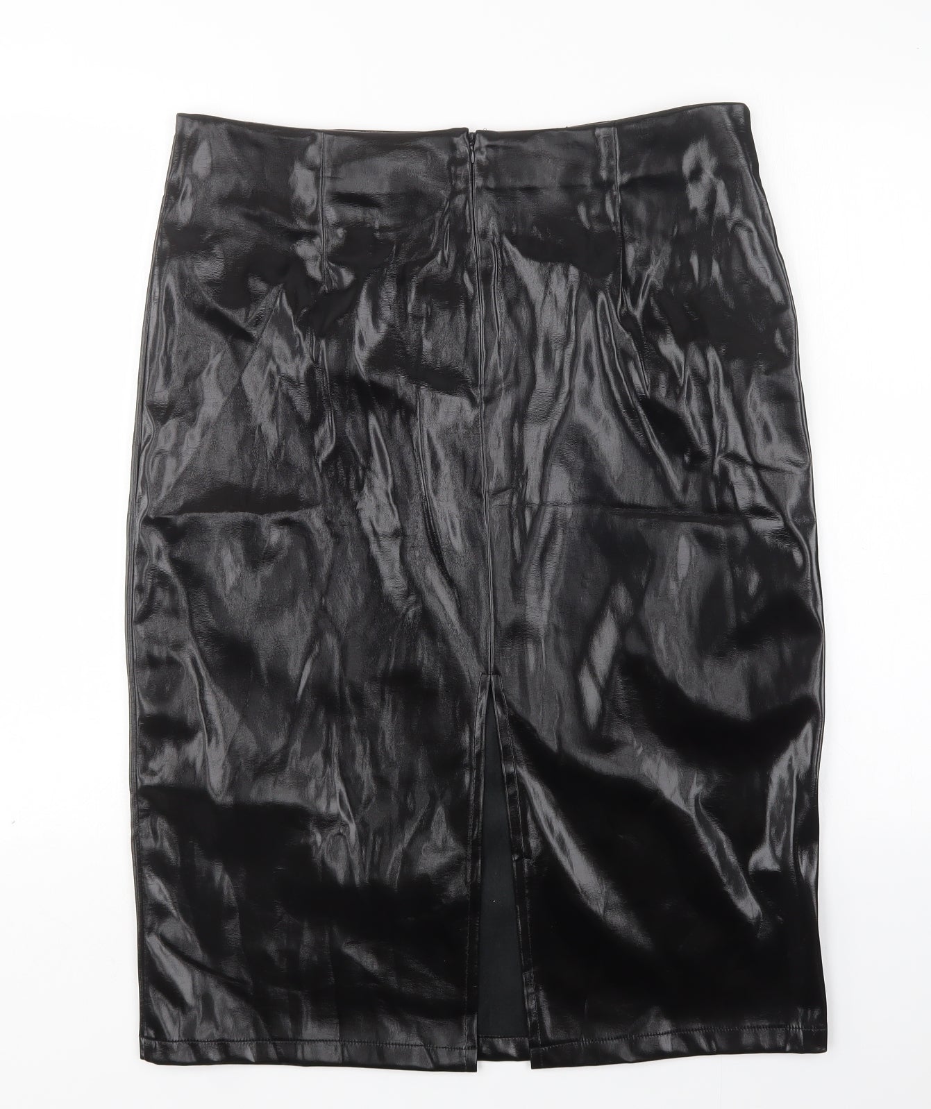 Pencil Womens Black  Polyurethane Straight & Pencil Skirt Size 16