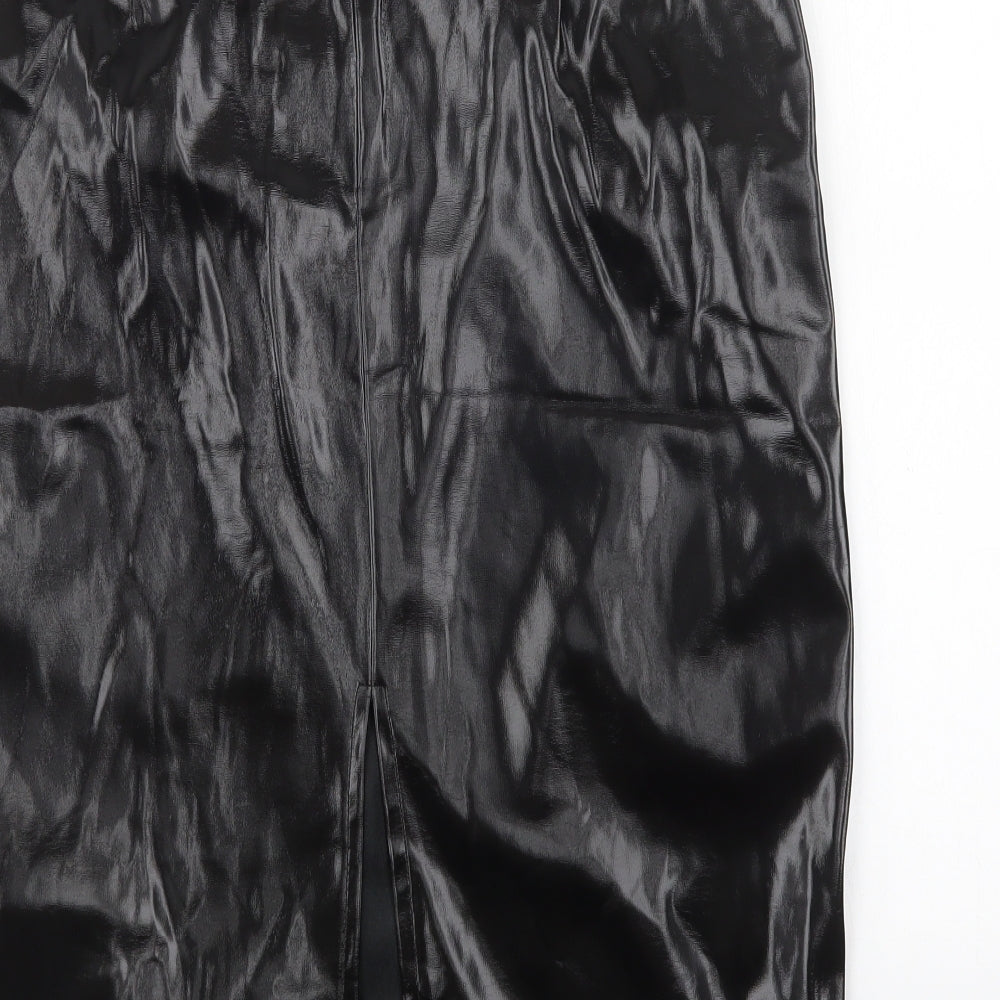 Pencil Womens Black  Polyurethane Straight & Pencil Skirt Size 16