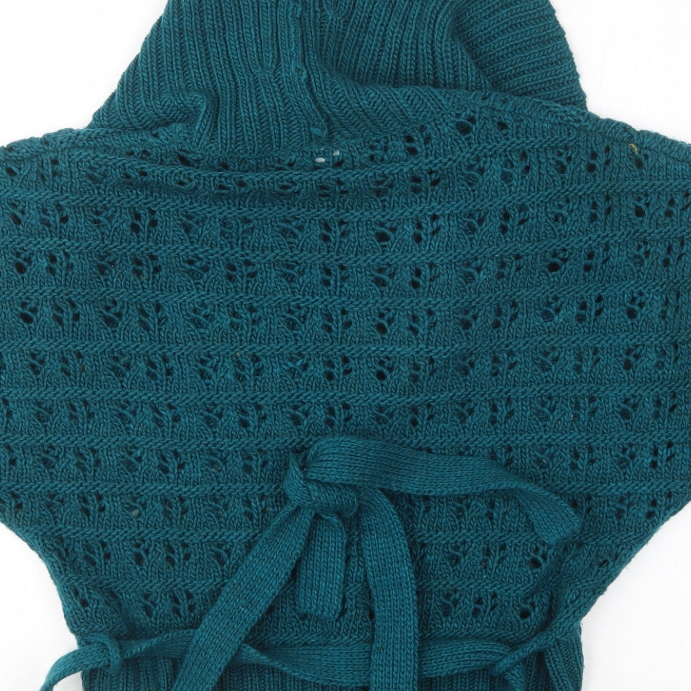 New Look Womens Green Roll Neck  Acrylic Pullover Jumper Size 14