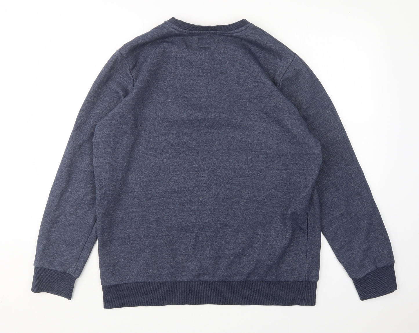 F&F Mens Blue Round Neck  Cotton Pullover Jumper Size XL