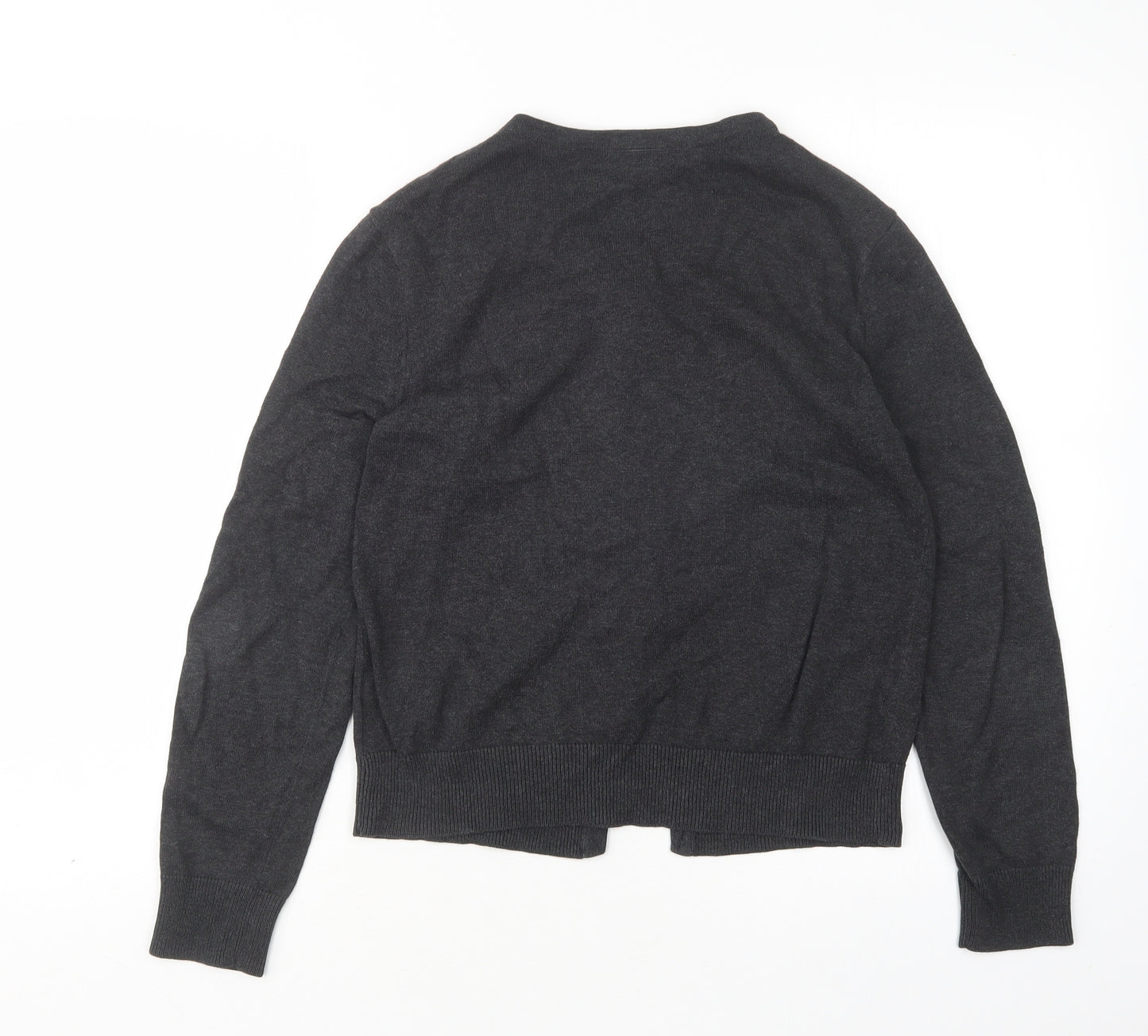 H&M Womens Grey Round Neck  Cotton Cardigan Jumper Size M