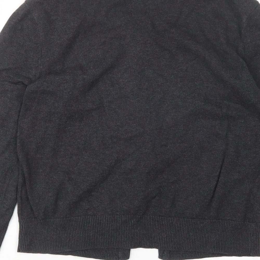 H&M Womens Grey Round Neck  Cotton Cardigan Jumper Size M