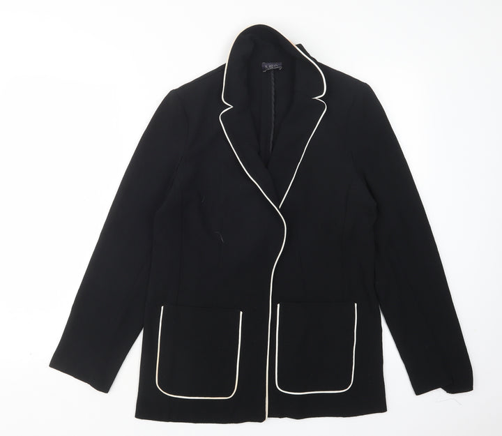 M&S Womens Black Polyester Jacket Blazer Size 10
