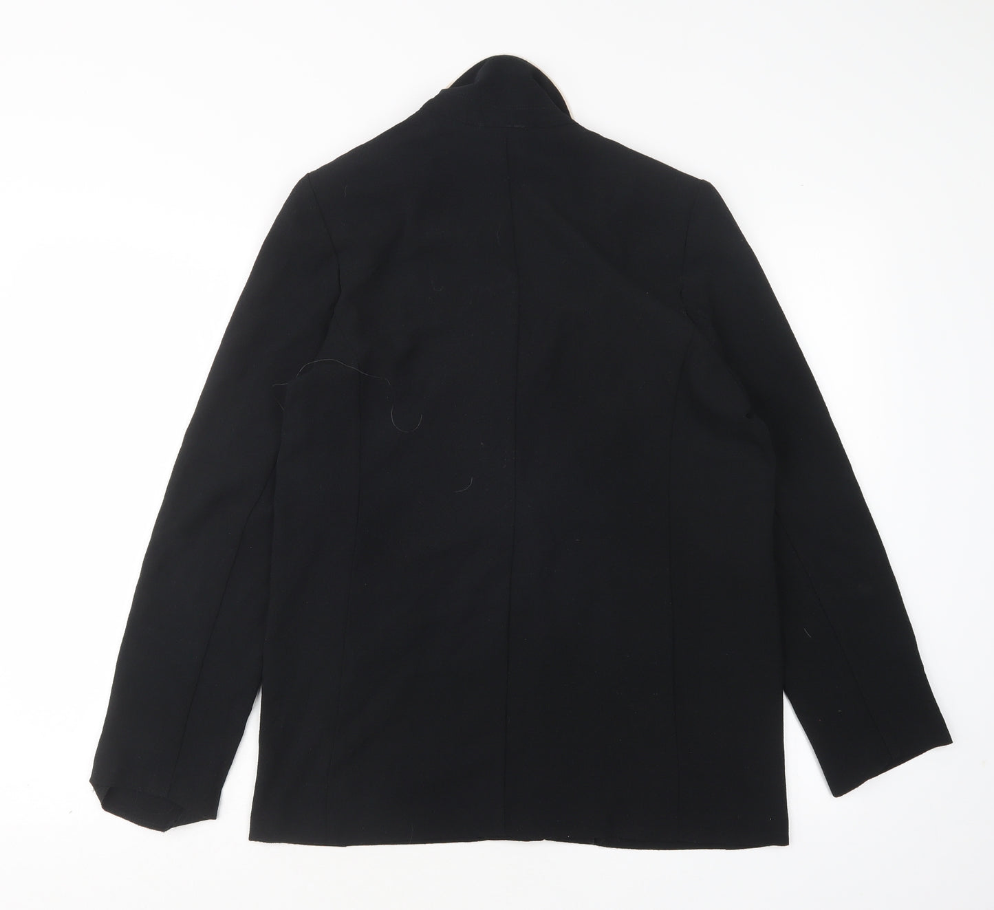 M&S Womens Black  Polyester Jacket Blazer Size 10