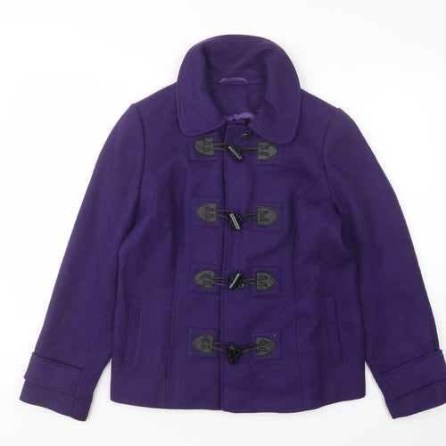 M&Co Womens Purple   Overcoat Coat Size 14