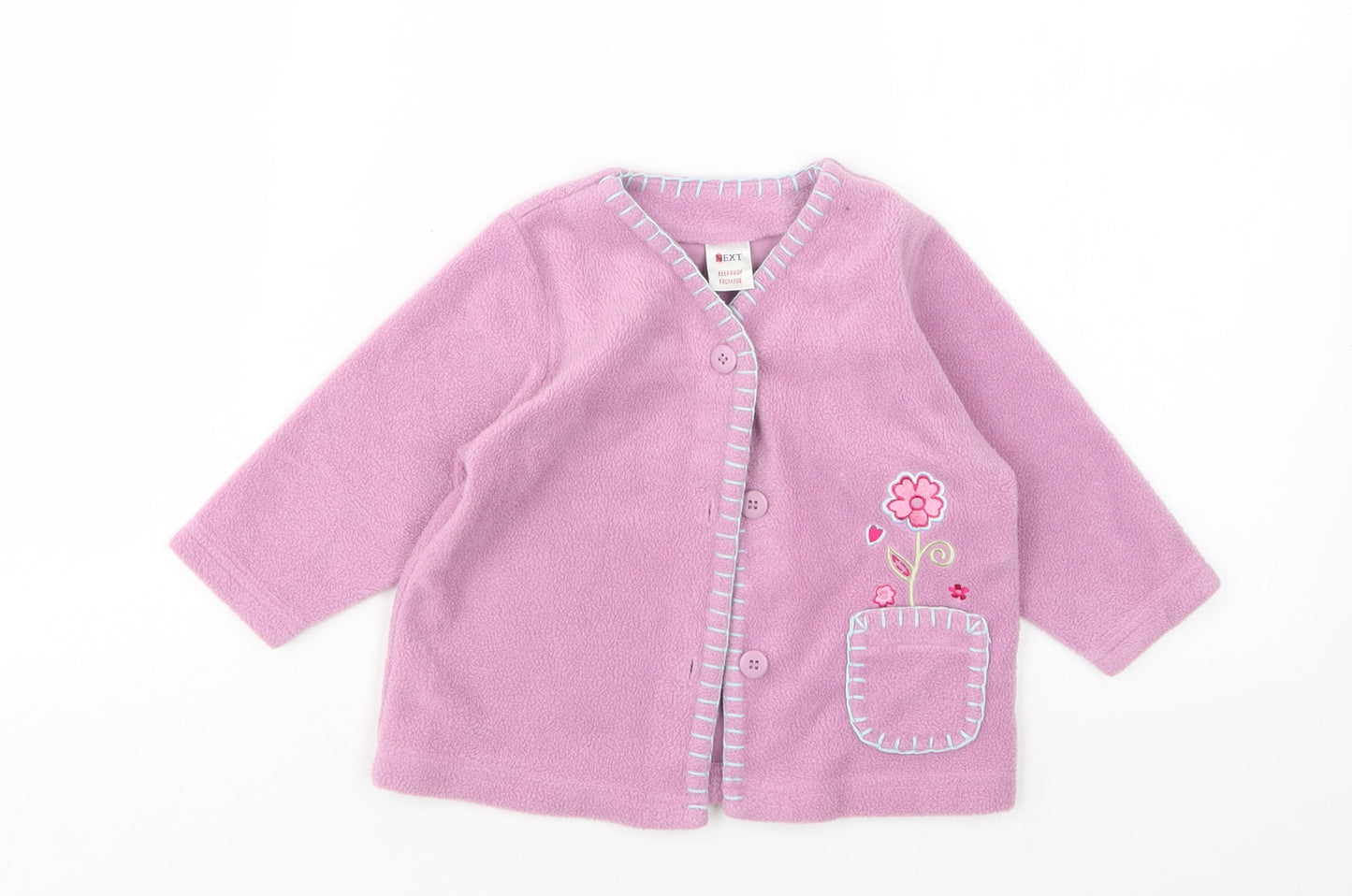 NEXT Girls Pink  Polyester Cardigan Jumper Size 9-12 Months