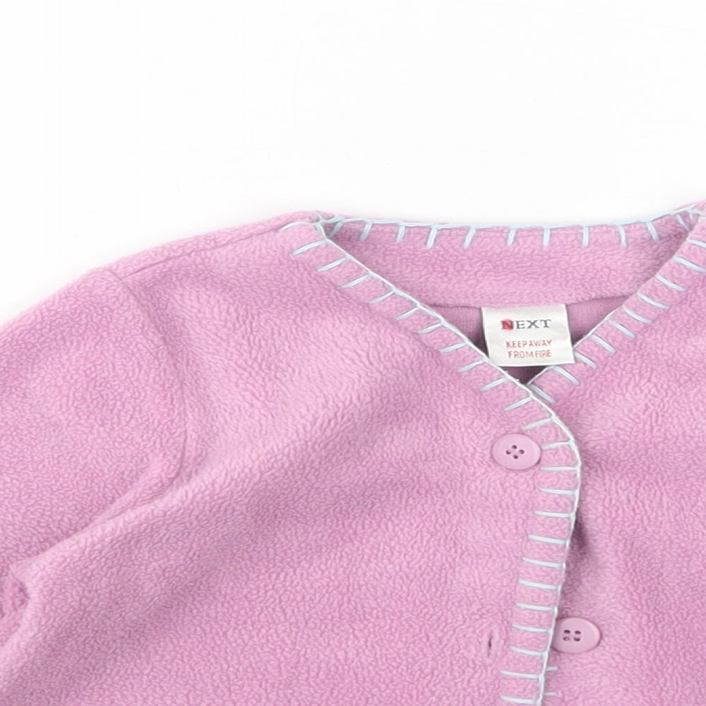 NEXT Girls Pink  Polyester Cardigan Jumper Size 9-12 Months