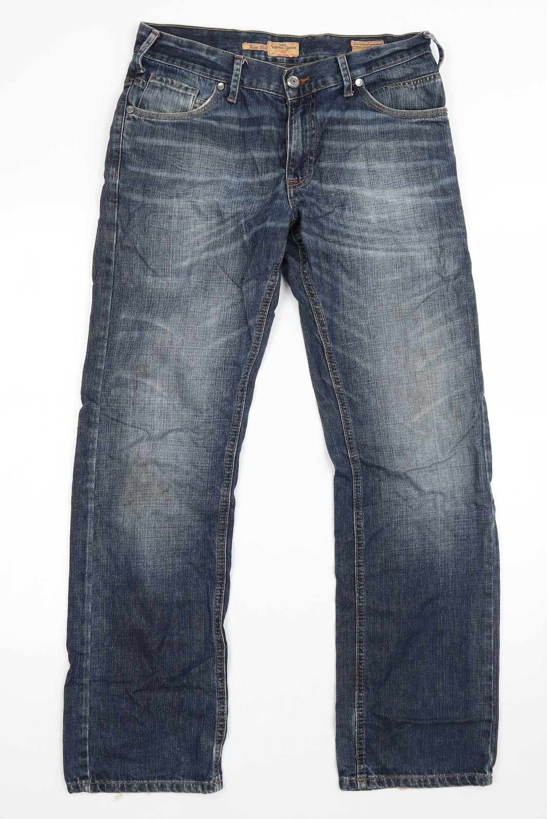NEXT Mens Blue  Cotton Straight Jeans Size 30 L28 in Regular