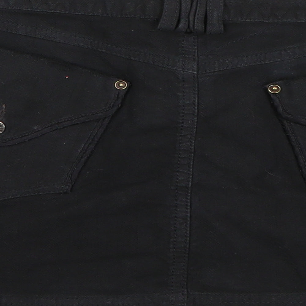 Diesel Womens Black  Cotton A-Line Skirt Size 16
