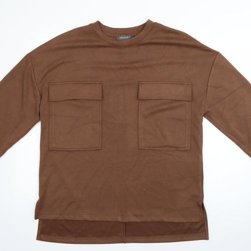 Primark Womens Brown Round Neck  Viscose Pullover Jumper Size S