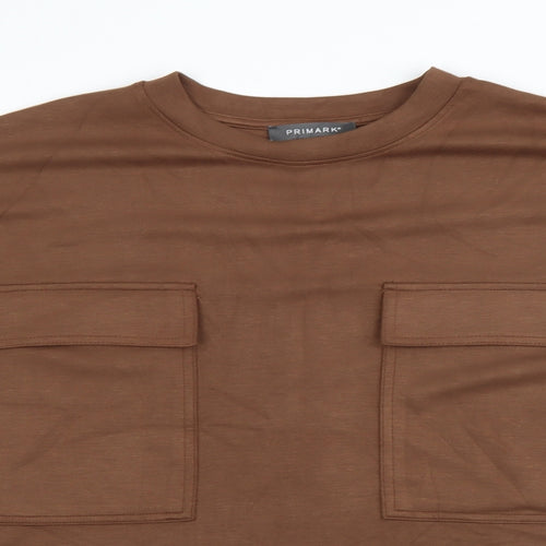 Primark Womens Brown Round Neck  Viscose Pullover Jumper Size S