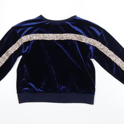 Very Girls Blue Round Neck  Polyester Pullover Jumper Size 9 Years
