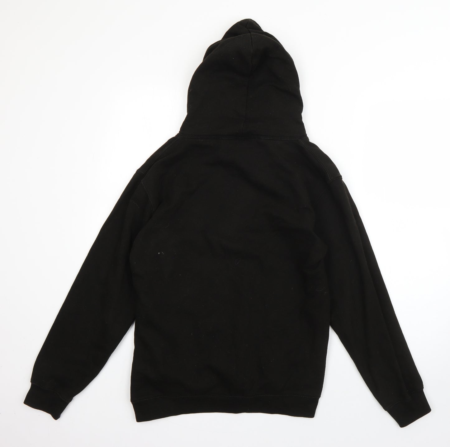 Just Hoods Mens Black  Cotton Pullover Hoodie Size S