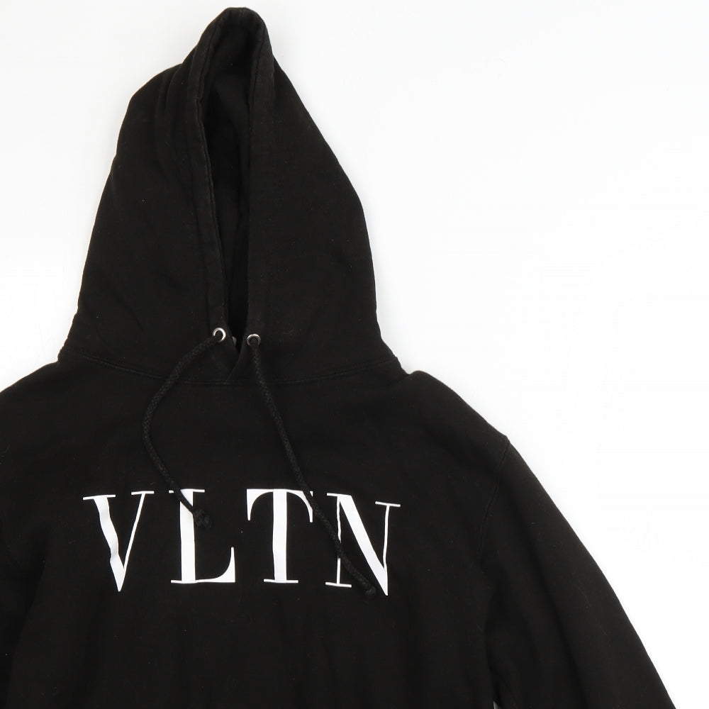 Just Hoods Mens Black  Cotton Pullover Hoodie Size S