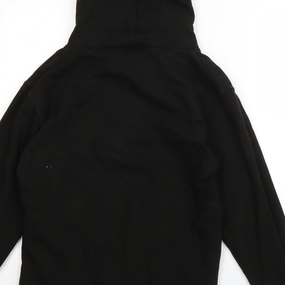 Just Hoods Mens Black  Cotton Pullover Hoodie Size S