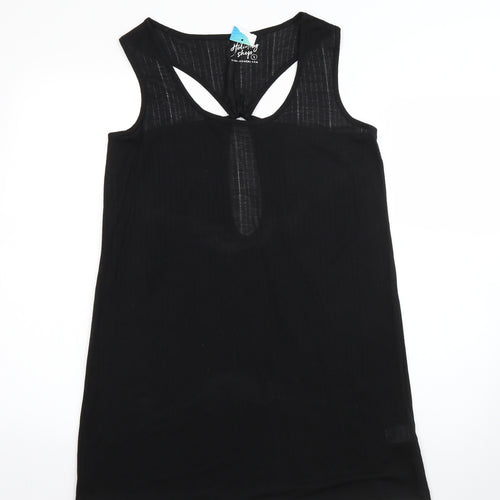 Holiday Shop Womens Black  Polyester Basic Blouse Size S Round Neck