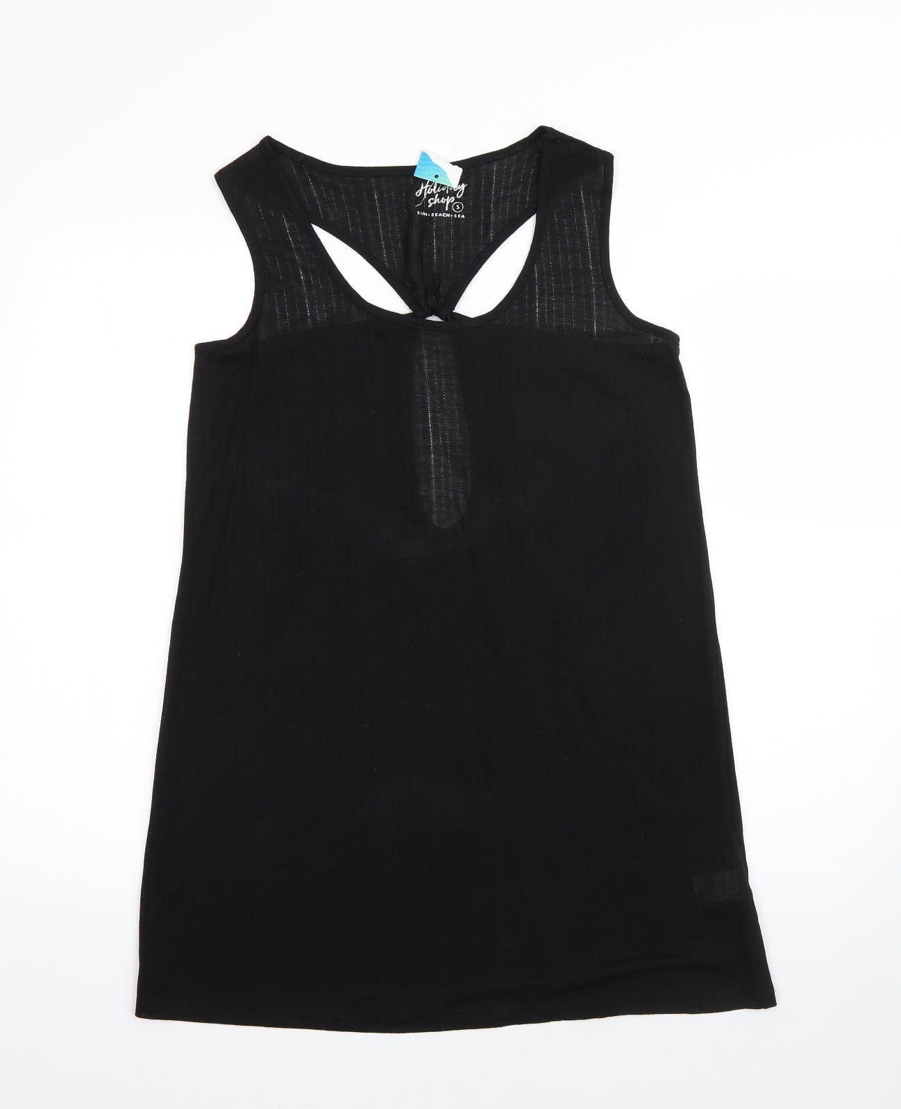 Holiday Shop Womens Black  Polyester Basic Blouse Size S Round Neck