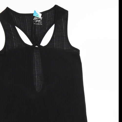 Holiday Shop Womens Black  Polyester Basic Blouse Size S Round Neck