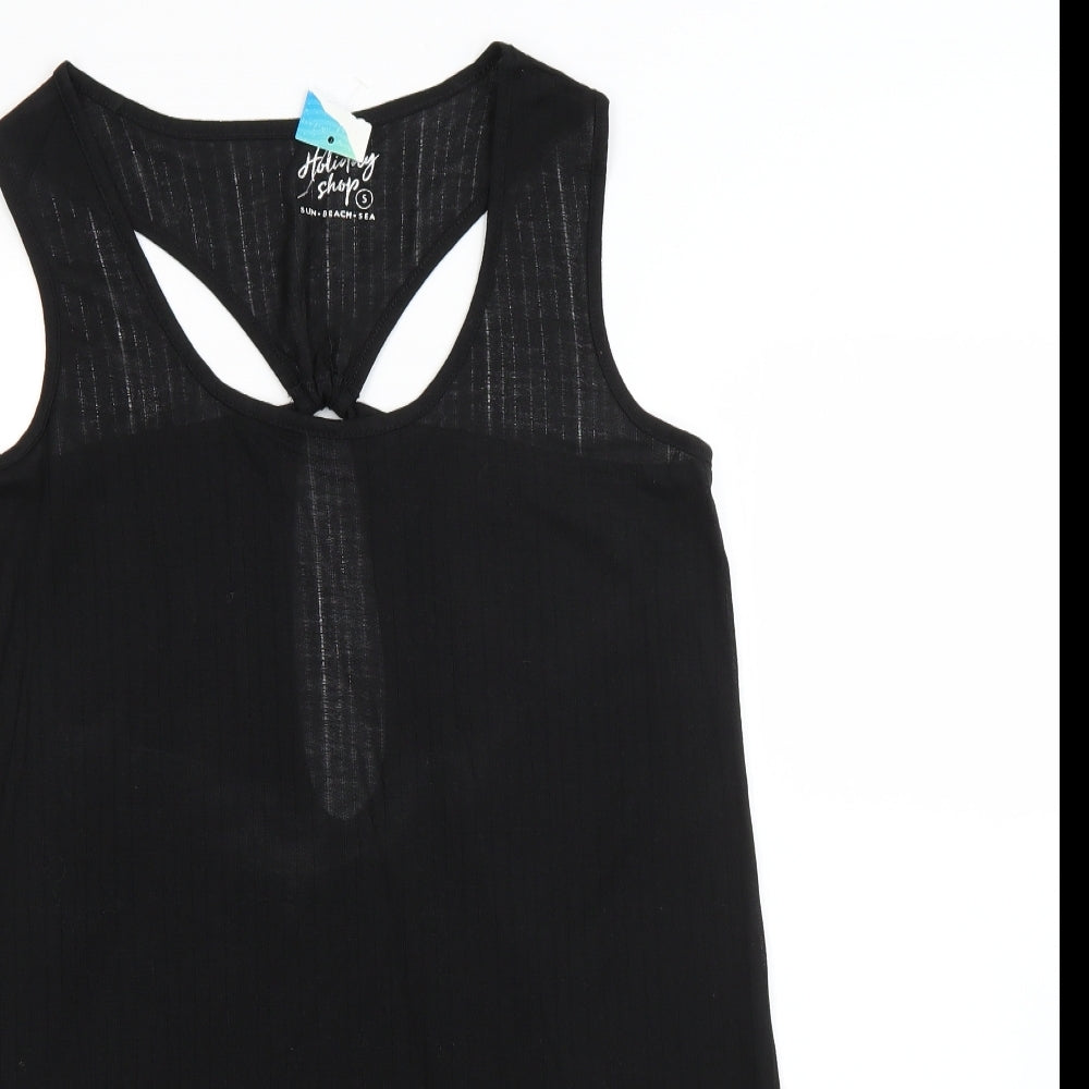 Holiday Shop Womens Black  Polyester Basic Blouse Size S Round Neck