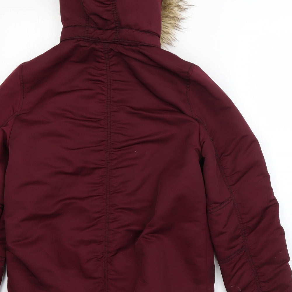 H&M Girls Red   Jacket Coat Size 14 Years  Zip