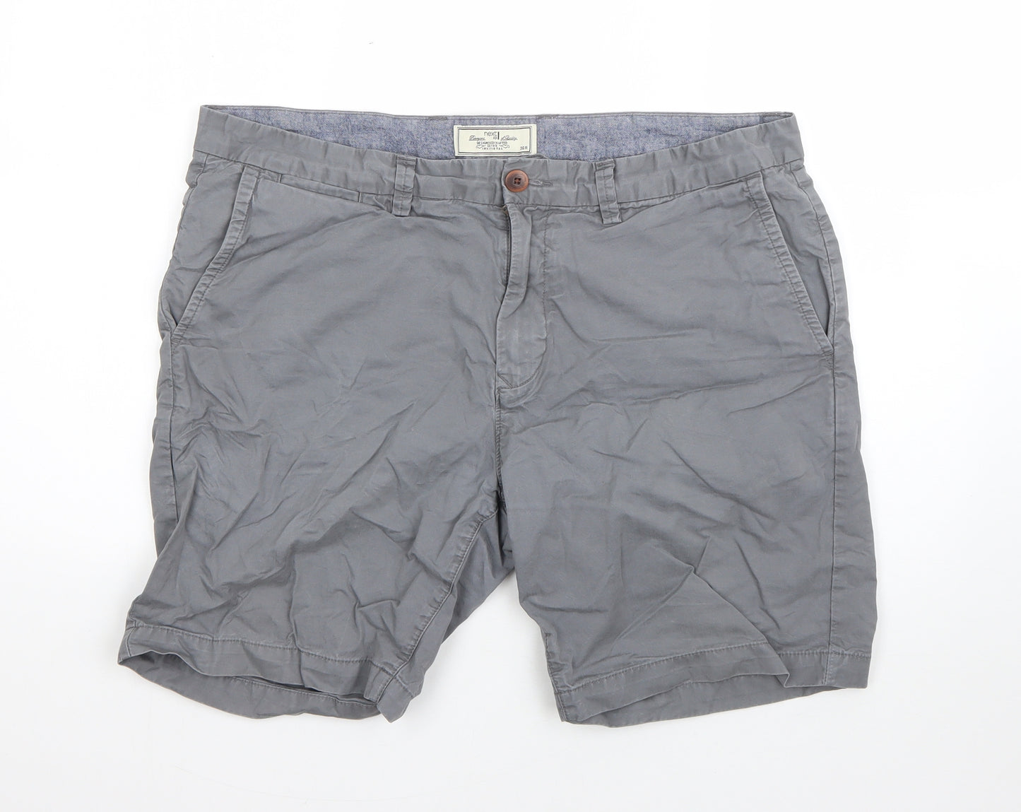 NEXT Mens Grey  Cotton Chino Shorts Size 36 L8 in Regular