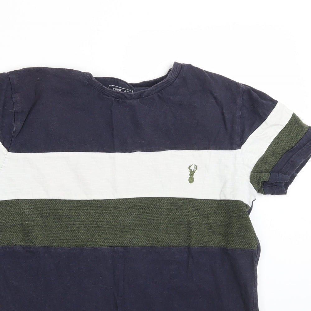 NEXT Boys Blue  Cotton Basic T-Shirt Size 12 Years Round Neck