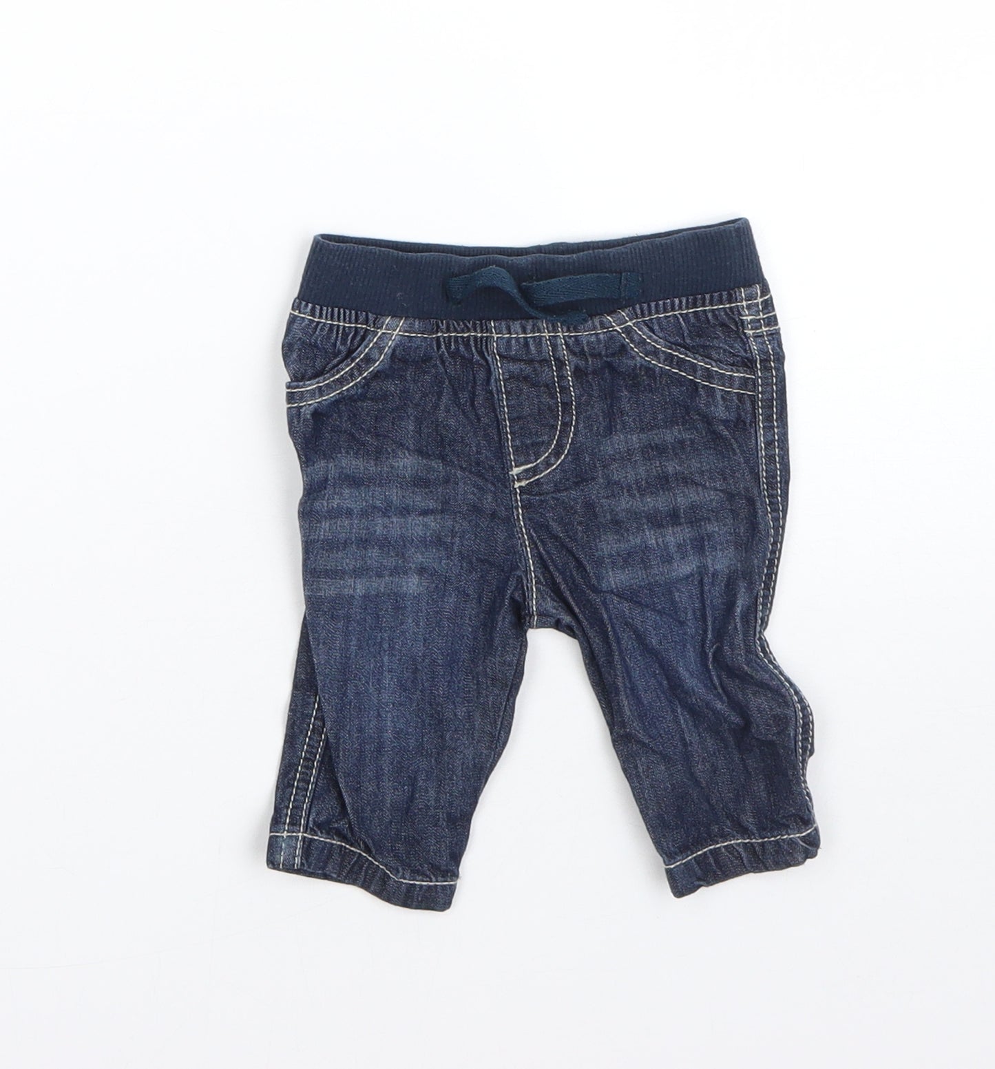 F&F Boys Blue  Cotton  Jeans Size 0-3 Months