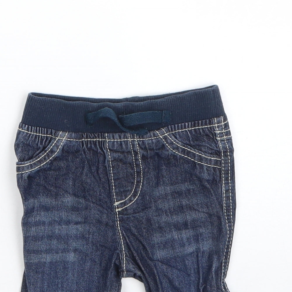 F&F Boys Blue  Cotton  Jeans Size 0-3 Months