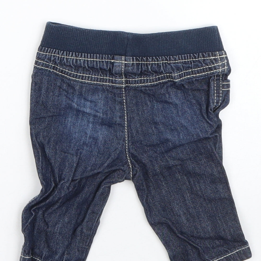 F&F Boys Blue  Cotton  Jeans Size 0-3 Months