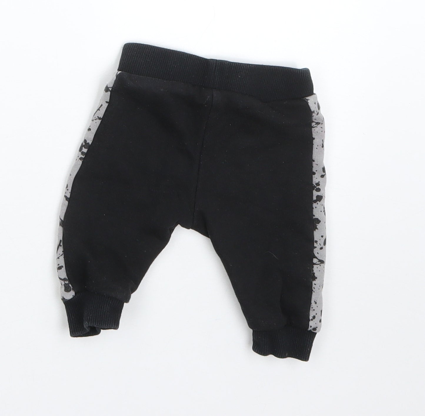 F&F Boys Black  Cotton Sweatpants Trousers Size 0-3 Months