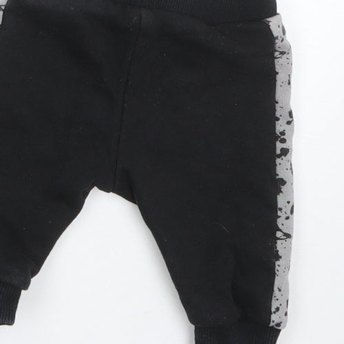 F&F Boys Black  Cotton Sweatpants Trousers Size 0-3 Months