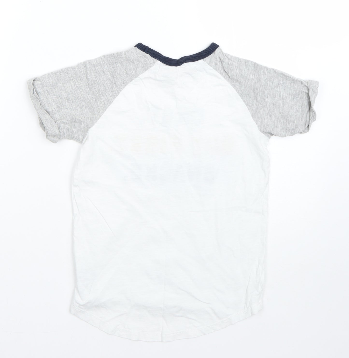 NEXT Boys White  Cotton Basic T-Shirt Size 4-5 Years Round Neck