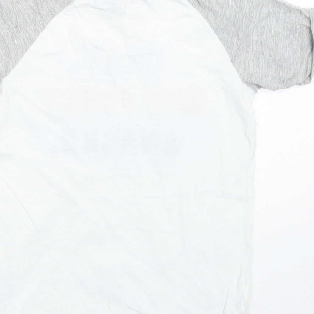 NEXT Boys White  Cotton Basic T-Shirt Size 4-5 Years Round Neck