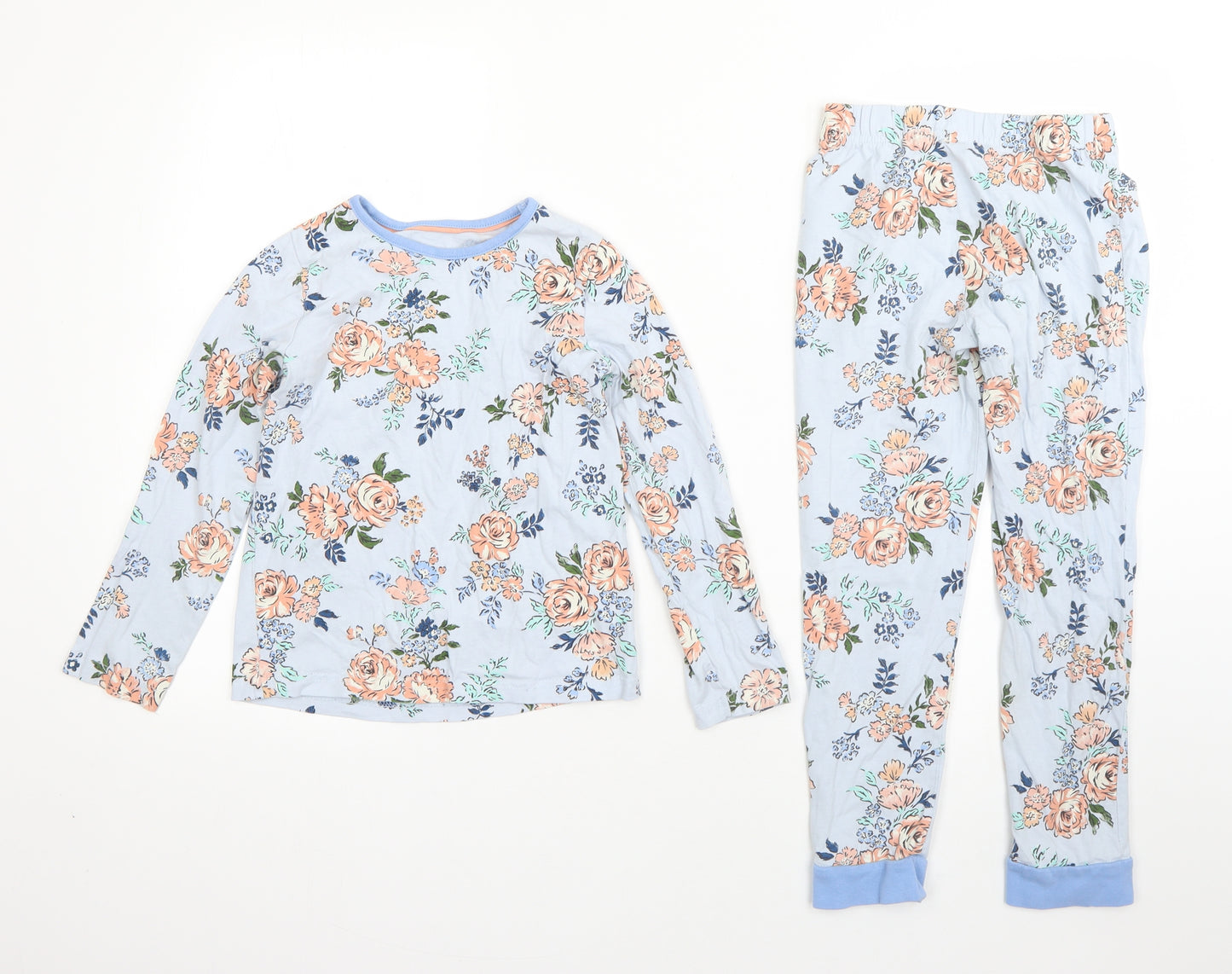 Nutmeg Girls Blue Floral Cotton  Pyjama Pants Size 6-7 Years