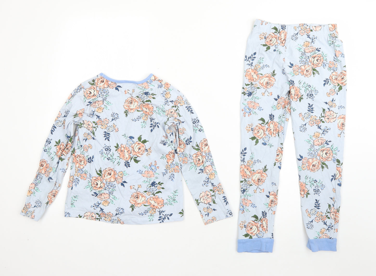 Nutmeg Girls Blue Floral Cotton  Pyjama Pants Size 6-7 Years