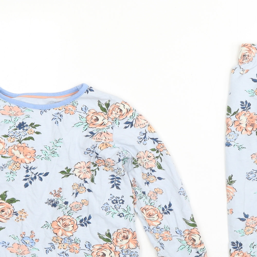 Nutmeg Girls Blue Floral Cotton  Pyjama Pants Size 6-7 Years
