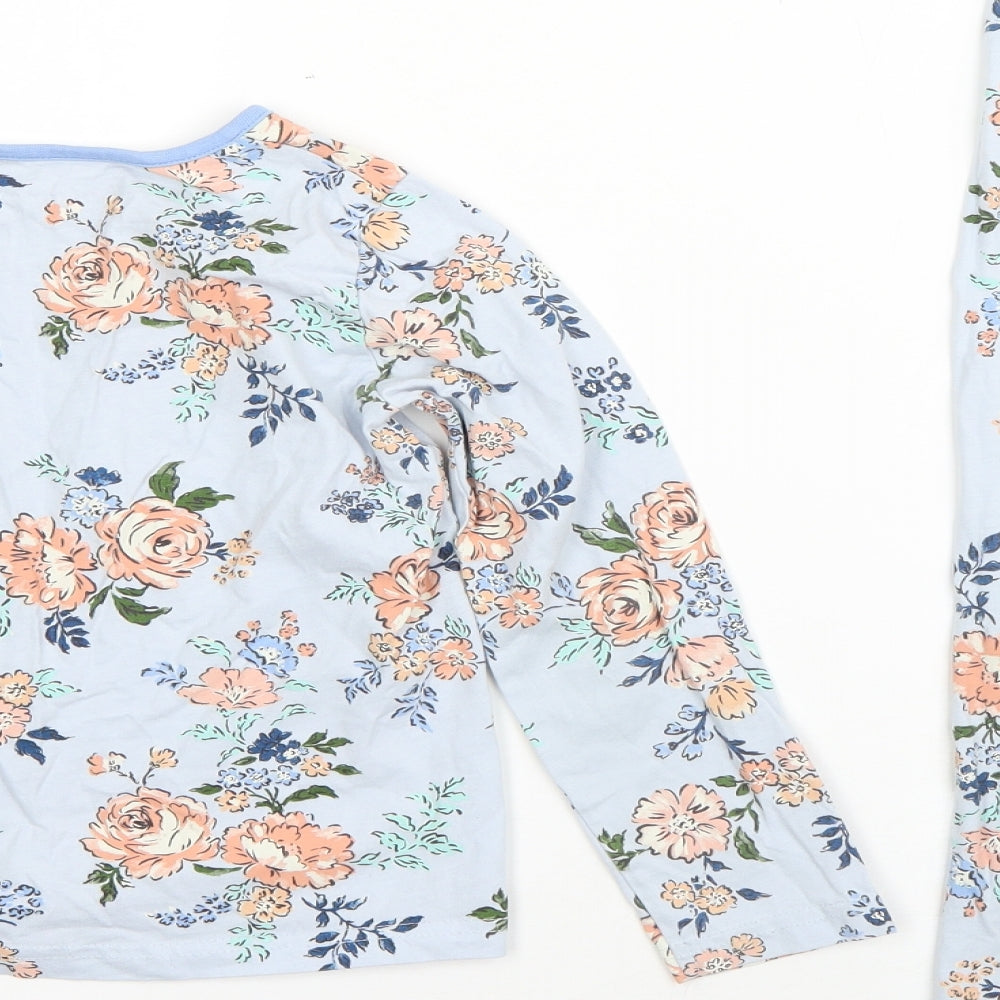 Nutmeg Girls Blue Floral Cotton  Pyjama Pants Size 6-7 Years