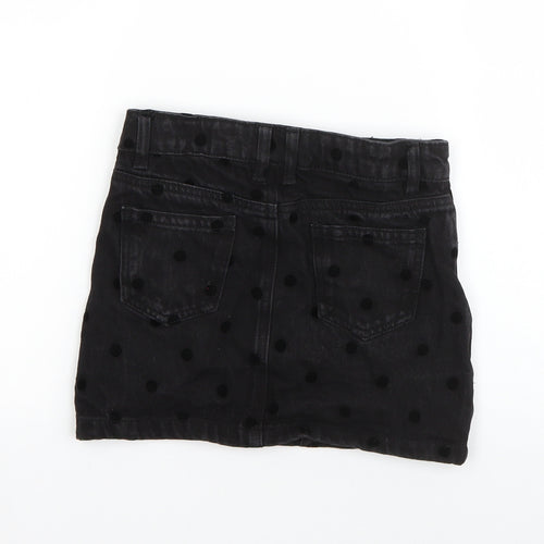 I Love Girls Wear Girls Black Polka Dot Cotton A-Line Skirt Size 6 Years  Regular