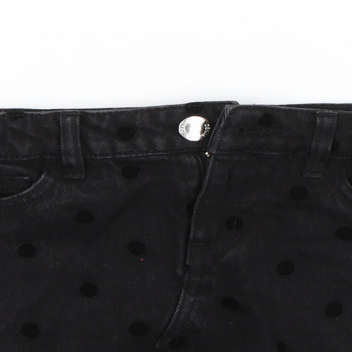 I Love Girls Wear Girls Black Polka Dot Cotton A-Line Skirt Size 6 Years  Regular