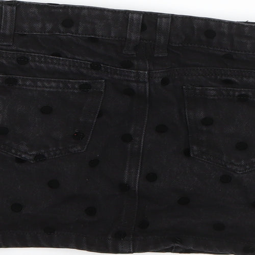 I Love Girls Wear Girls Black Polka Dot Cotton A-Line Skirt Size 6 Years  Regular